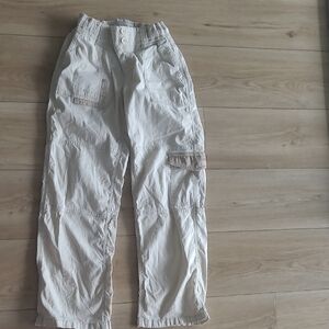 Abercrombie Kids Girl's Baggy Cargo Khaki Pants Utility Pockets Size 11/12